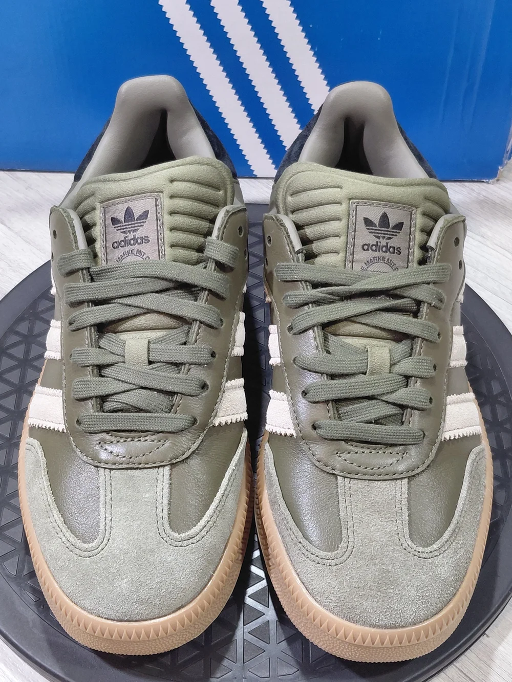 NEW Adidas Womens Samba XLG Olive Strata Chunky Thick Midsole with Gum Sole W8.5
